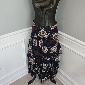 ESCADA Vintage 80s tired floral midi skirt